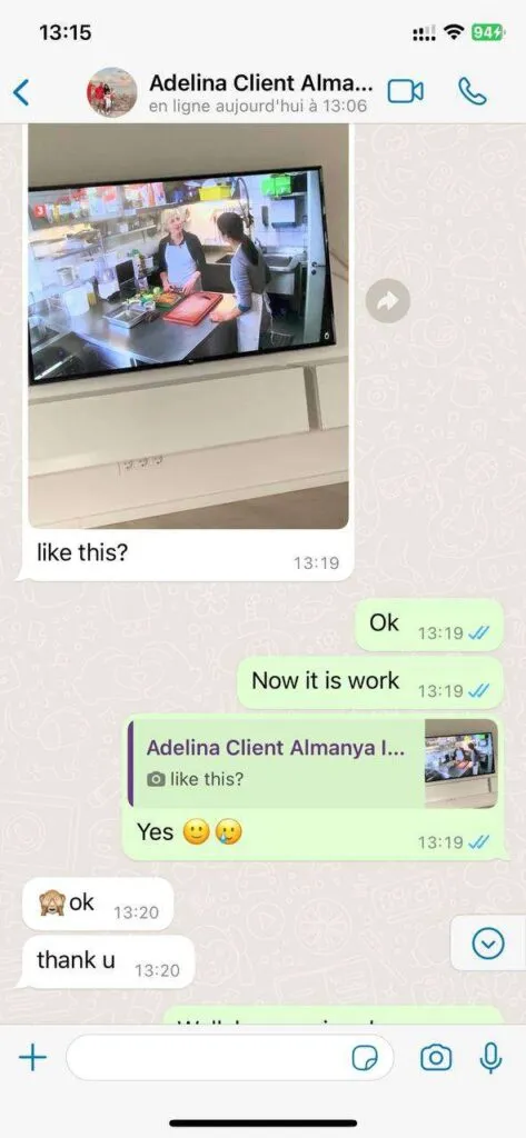 Beispiel einer WhatsApp Unterhaltung zum IPTV Support 4